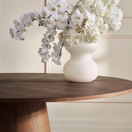 Tavolo rotondo Piro legno marrone / Ø 125 cm - Base in marmo - Bolia