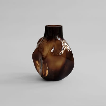Vase Bakku Medio verre marron / Ø 22 x H 30 cm - 101 COPENHAGEN