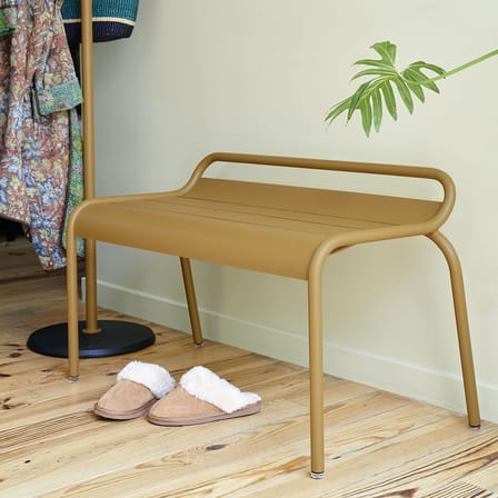 Banc empilable Luxembourg métal jaune / Compact - 2 places / L 90 cm - Fermob