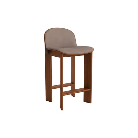Chaise de bar Chisel 35 Low / H 65 cm - Rembourrage cuir - Hay