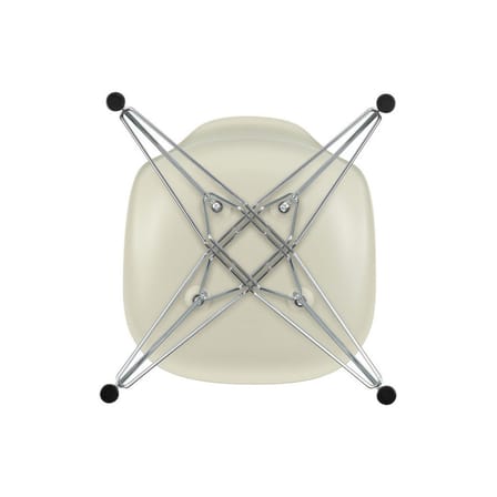 Chaise RE DSR - Eames Plastic Side Chair plastique gris / (1950) - Pieds chromés / Recyclé - Vitra