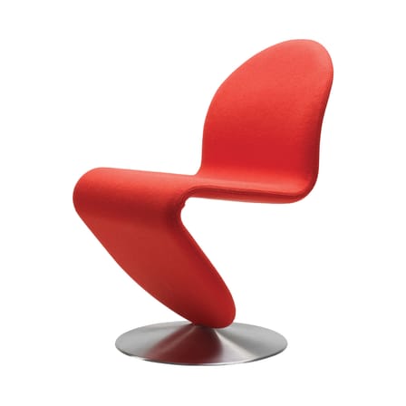 Chaise rembourrée 123 tissu rouge / Exclu web - Verner Panton, 1973 - Verpan