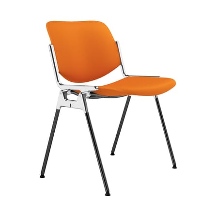 Chaise rembourrée DSC 106 tissu orange / Giancarlo Piretti, 1965 - ANONIMA CASTELLI