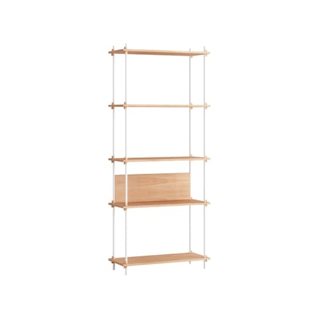 Étagère Shelving System – s.200.1.A bois naturel & blanc / L 85 x H 200 x Prof. 35 cm - MOEBE