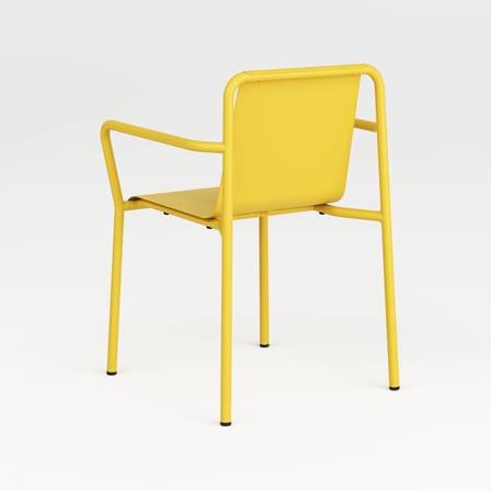 Fauteuil de repas empilable Panorama métal jaune / Avec accoudoirs - TIPTOE