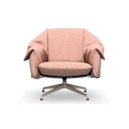 Fauteuil pivotant Bascule Lowback tissu orange / Mécanisme d’inclinaison - Piètement 4 branches - Vitra