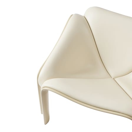 Fauteuil rembourré F300 cuir blanc / Pierre Paulin, réédition 1965 - Gubi