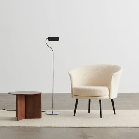 Lampadaire Apex métal noir / Liseuse orientable - H 110 cm - Hay