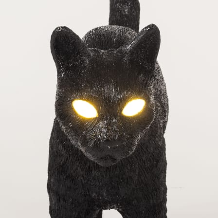 Lampe sans fil rechargeable Jobby the Cat plastique noir / L 46 x H 52 cm - Seletti