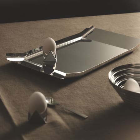 Plateau Arran métal argent / Enzo Mari, 1961 - 48 x 25 cm - Alessi