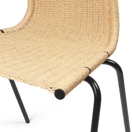 Sedia PK1 fibre beige / Poul Kjærholm, 1955 - Corda di carta - CARL HANSEN & SON