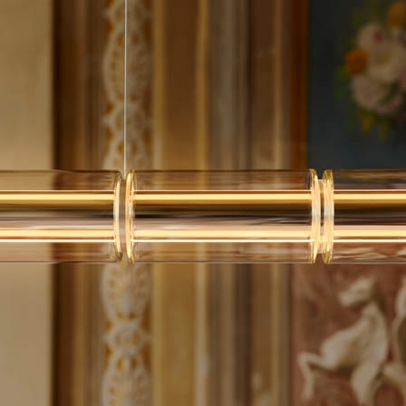 Suspension Luce Cilindrica S1 verre transparent / L 167 cm - Flos