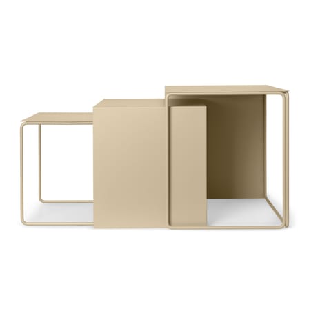 Tables gigognes Cluster métal beige / Set de  3 / Seconde vie - Ferm Living