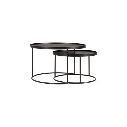 Tables gigognes  bois noir / Ø 62 x H 38 cm + Ø 49 x H 31 cm - Ethnicraft
