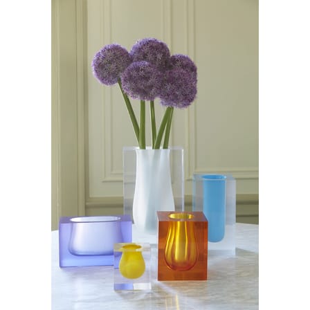 Bel Air Gorge Vase plastic material grey / Acrylic - Rectangle H 12 cm - Jonathan Adler