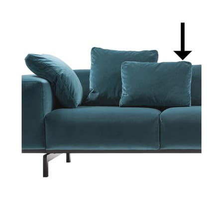 Accessoire  tissu bleu / Coussin pour canapé Largo -  Velours - 48 x 35 cm - Kartell