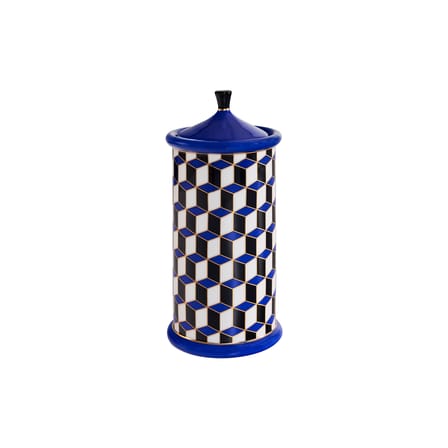 Boîte Versailles céramique bleu / Ø 11 x H 24 cm - Jonathan Adler