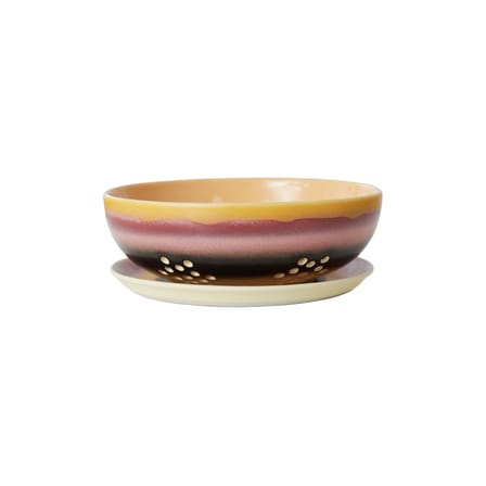 Bol à baies 70s ceramics / Passoire à fruits - Avec assiette / Ø 17,3 cm - HK LIVING