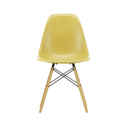 Chaise DSW - Eames Fiberglass Side Chair plastique jaune / (1950) - Bois clair - Vitra