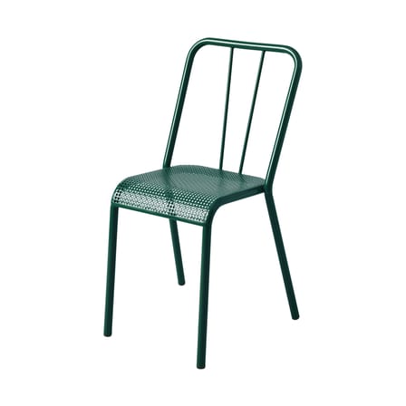 Chaise empilable T37 Tressée métal vert / Réédition 1937 - Assise tressée - Tolix