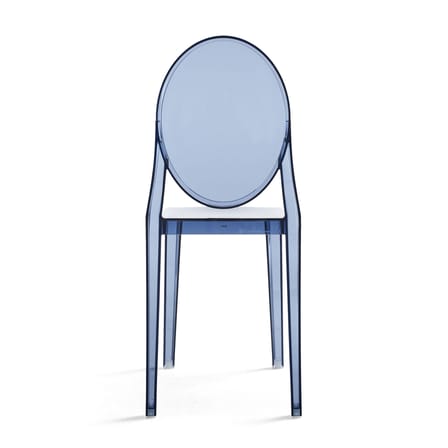 Chaise empilable Victoria Ghost plastique bleu / Polycarbonate 2.0 - Philippe Starck, 2005 - Kartell