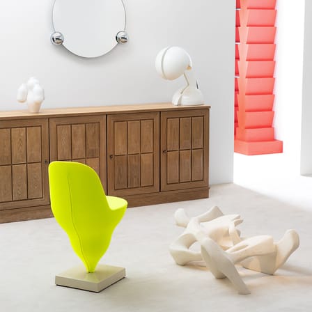 Chaise rembourrée Gelato tissu jaune - Moustache