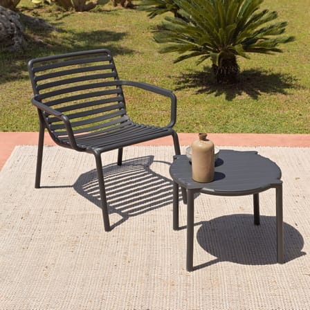 Doga Coffee table composite material black / Ø 49.5 x H 39.5 cm - NARDI