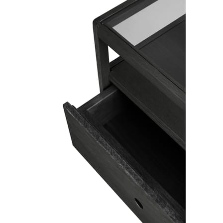 Comodino Spindle legno nero / Rovere massello & vetro - 1 cassetto - Ethnicraft