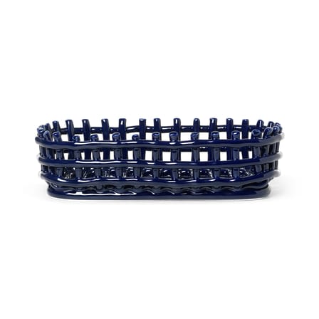Corbeille Ceramic céramique bleu / Ovale - 30 x 15 cm / Fait main - Ferm Living