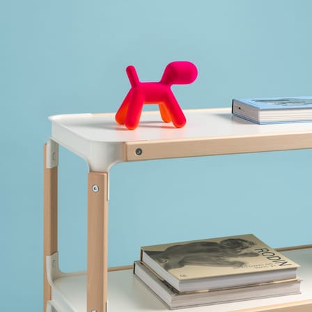 Décoration Puppy XS Floqué tissu rose / Effet velours - L 18,5 cm - Eero Aarnio, 2003 - Magis
