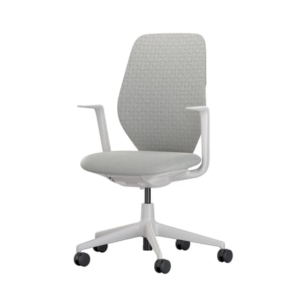 Fauteuil à roulettes ACX Soft tissu gris / Dossier tricot rembourré - Vitra