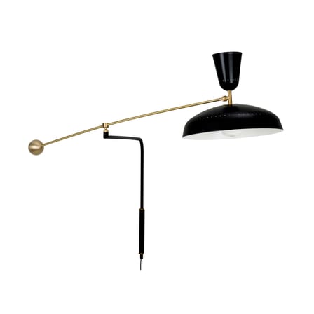 Applique con presa G1 metallo nero / Riedizione 1951, Pierre Guariche - L 115 cm - SAMMODE STUDIO