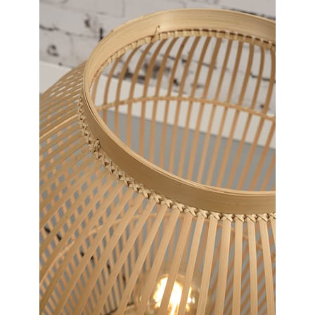 Lampe à poser Tuvalu Large fibre végétale beige bois naturel / Bambou - H 70 cm / Seconde vie - GOOD&MOJO