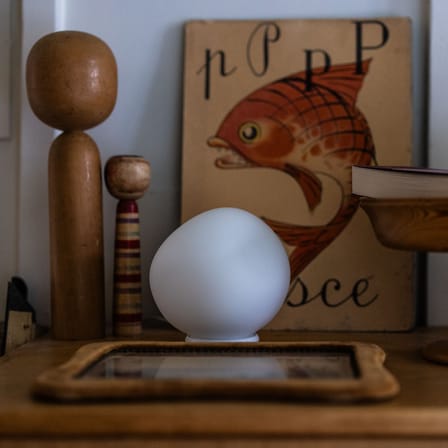 Lampe de table Hoba Piccola verre blanc / Ø 13 cm - Foscarini