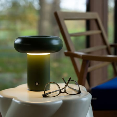 Lampe extérieur sans fil rechargeable Glimpse métal / Ø 17 cm - & klevering