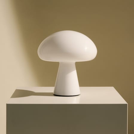 Lampe extérieur sans fil rechargeable Obello LED verre blanc / Bill Curry, 1971 - Gubi