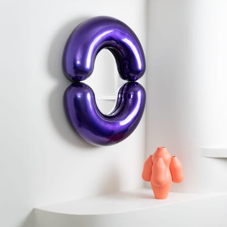 Miroir mural Zodiac Bumper Small céramique violet / L 55 x H 70 cm - Jean-Baptiste Fastrez, 2020 - Moustache