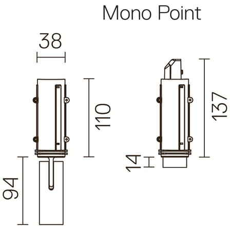 Plafonnier encastré Find Me Monopoint LED métal noir / Spot rétractable et orientable - Flos