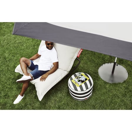 Pouf d'extérieur Point Outdoor tissu beige / Tissu Olefin - Ø 50 cm - Fatboy