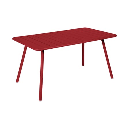Table rectangulaire Luxembourg métal rouge / 143 x 80 cm (6 personnes)  - Trou parasol - Fermob
