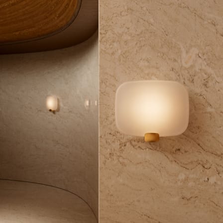 Applique Light Me Tender Horizontal LED verre blanc or - DCW éditions