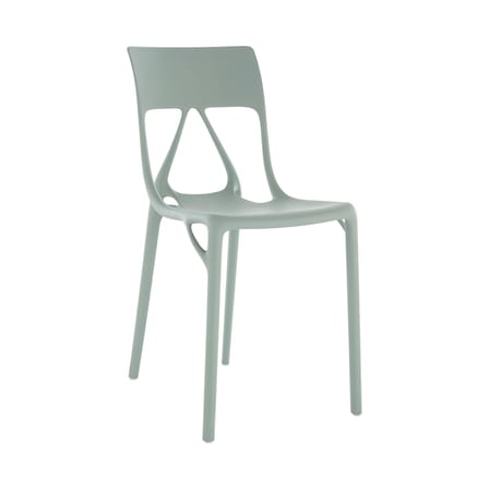 Chaise empilable A.I. Lite plastique vert / Conçu par intelligence artificielle - Recyclé - Kartell