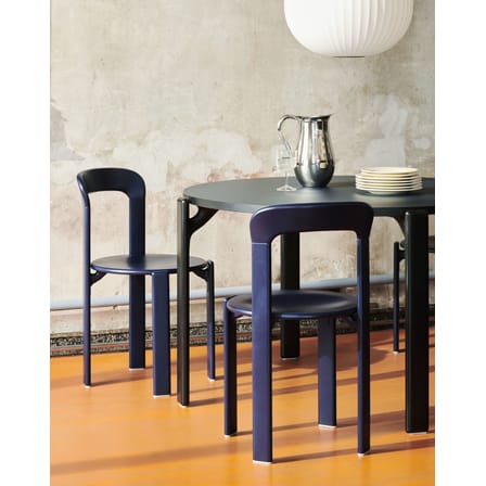 Chaise empilable Rey bois bleu / By Bruno Rey x Dietiker, 1971 - Hay