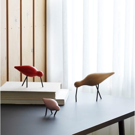 Décoration Oiseau Shorebird M bois rouge / L 15 x H 11 cm - Normann Copenhagen