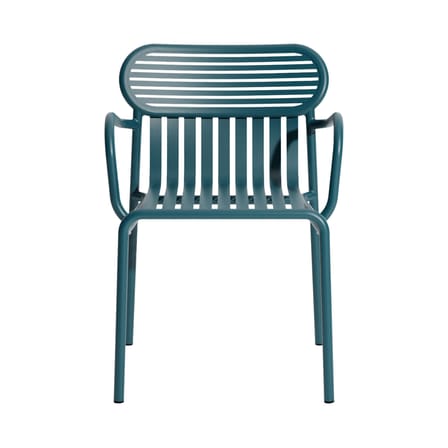 Fauteuil bridge empilable Week-end métal bleu / Aluminium - Petite Friture
