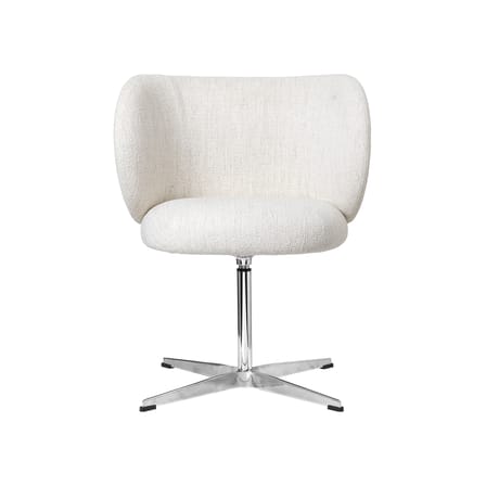 Fauteuil pivotant Rico tissu blanc / Tissu bouclé - Ferm Living