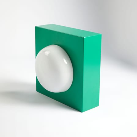Lampe de table Hublot métal vert / Sans pied - 45 x 45 cm - Axel Chay