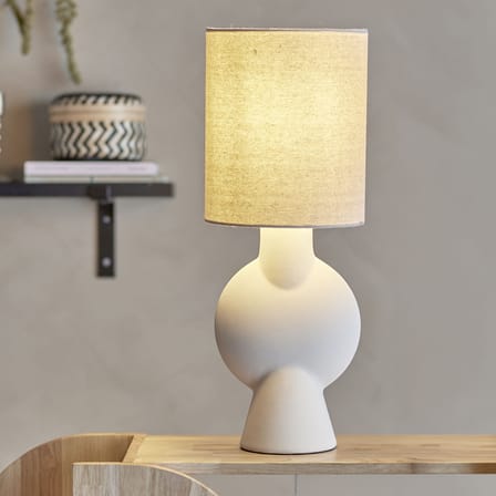 Lampe de table Sergio céramique beige / Ø 20,5 x H 54,5 cm - Bloomingville
