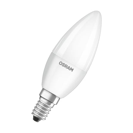 LED-Glühbirne E14  glas weiß / Mattierte Flamme -6W=40W (2700K, Warmweiß) - Osram