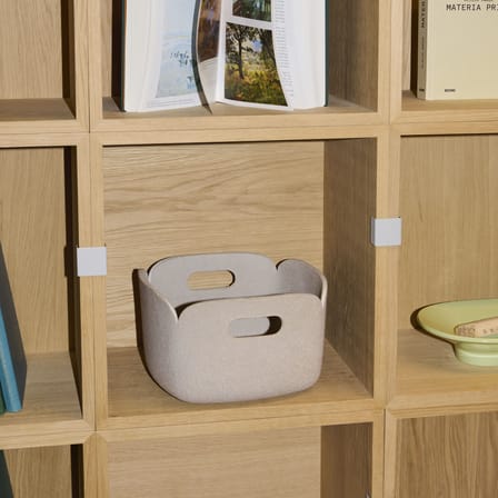 Panier Restore tissu beige / 28 x 28 cm - Bouteilles plastique recyclées - Muuto